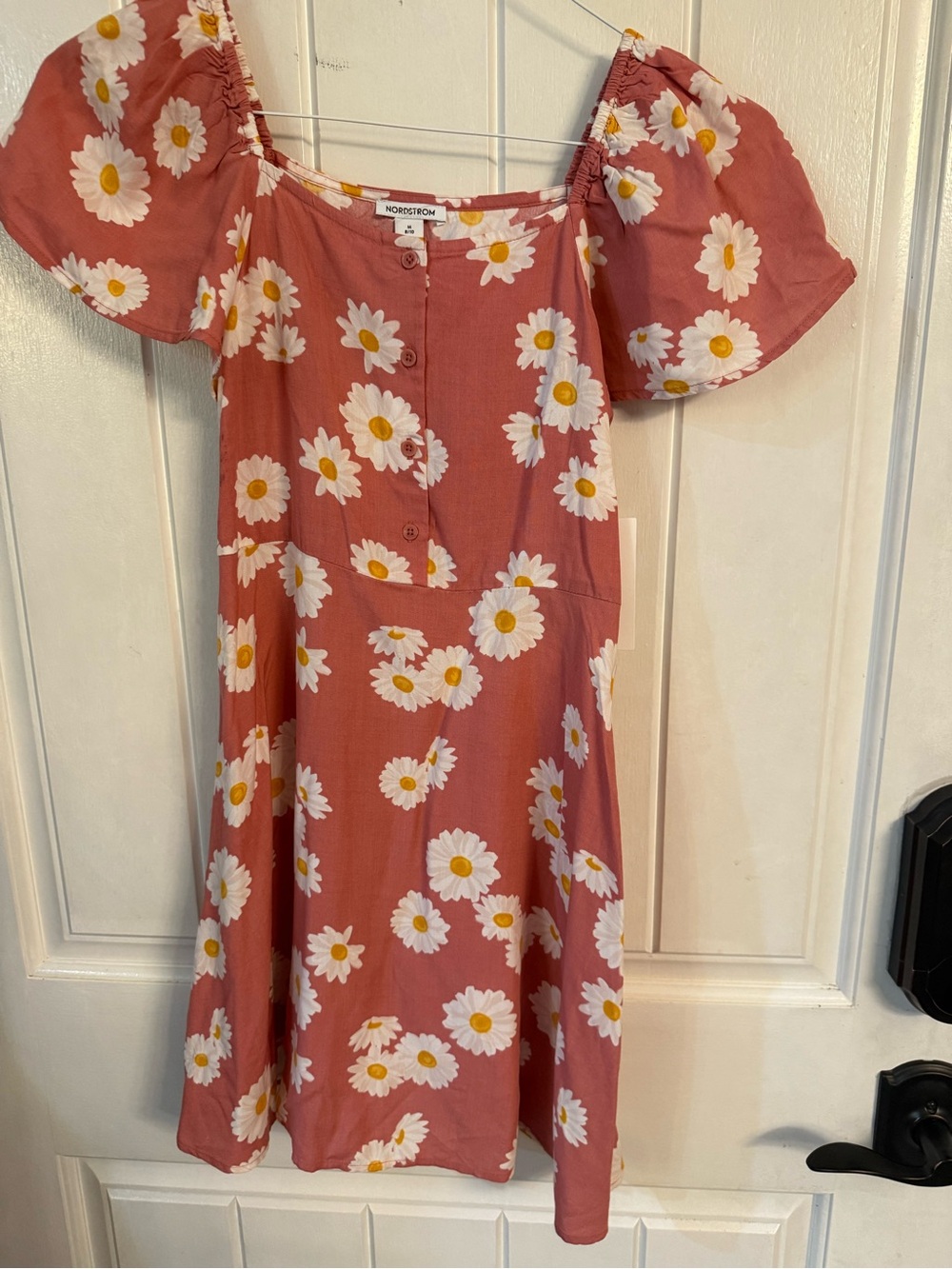 Nordstrom Pink Daisy Print Dress with Yellow Centers